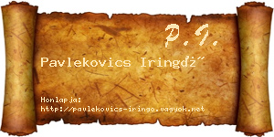Pavlekovics Iringó névjegykártya